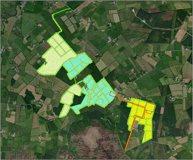 Image of site layout Ballylongford Solar Farm and 110kV Substation
